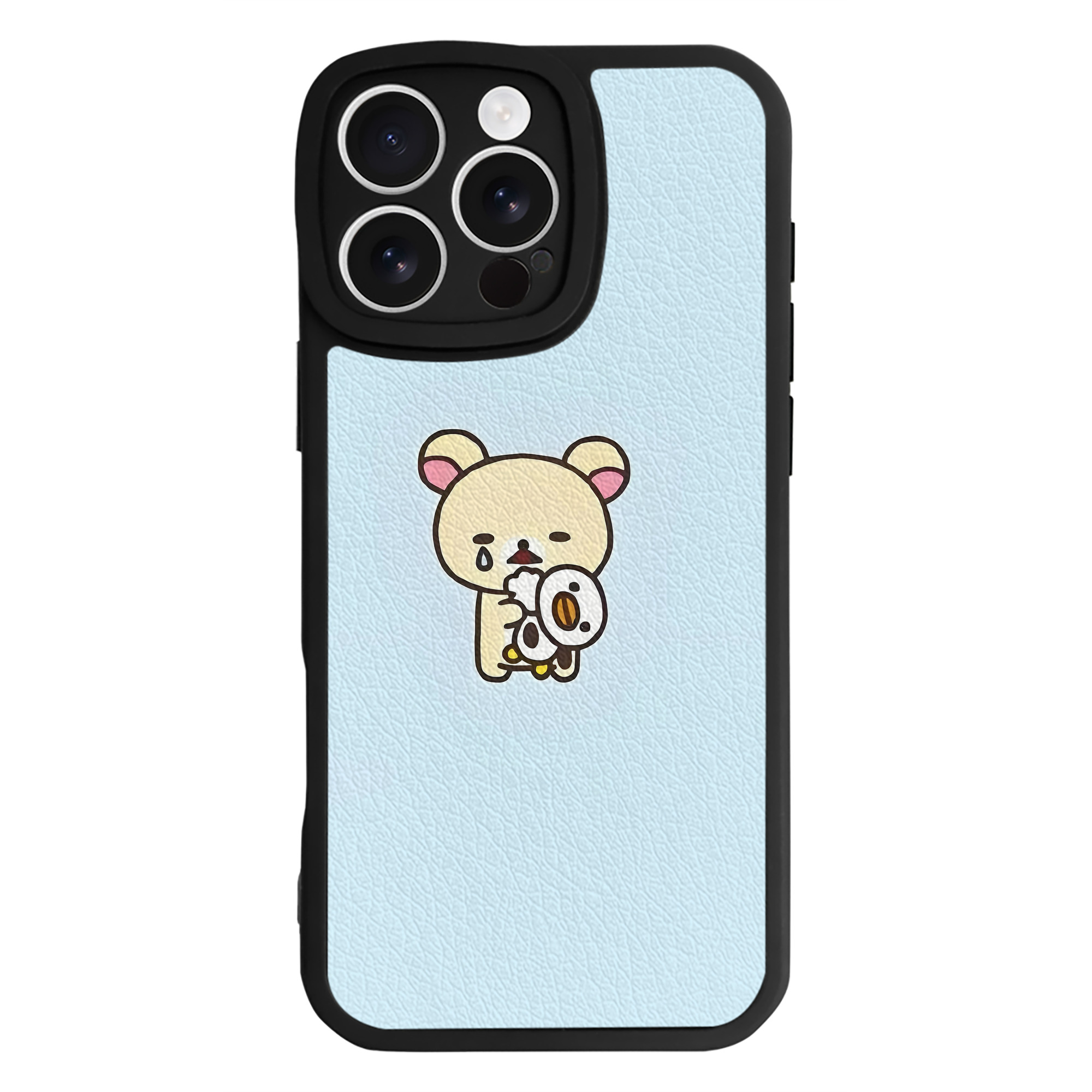 （画像用） リラックマ リラックマ キイロイトリ Rilakkuma Korilakkuma Kiiroitori 【iPhone 16シリーズ対応】シリコンスマホケース（レザー調） 材質：シリコン